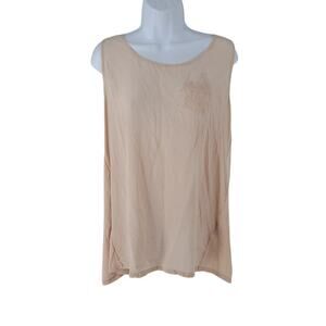 Asoie Y2K longline ladies silk blush pink tank Size XL feminine office coastal